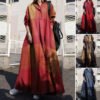 Women's Vintage Long Sleeved Loose Maxi Dress - Image 4
