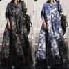 Women's Vintage Long Sleeved Loose Maxi Dress - Image 8