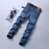 Men's Straight Blue Stretch Jeans - Image 6