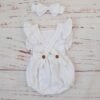 Cotton Romper and Headband with Bow - Image 4