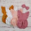 Cotton Romper and Headband with Bow - Image 6