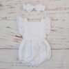 Cotton Romper and Headband with Bow - Image 5