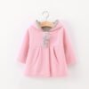 Girl's Bunny Ears Plush Pom Pom Coat - Image 8
